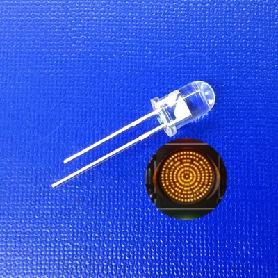 Dòng đèn giao thông Stainless Led 5mm Diode màu vàng Amber phát ra Màu tròn Đầu 590-595nm 14000mcd Cho tín hiệu đi bộ