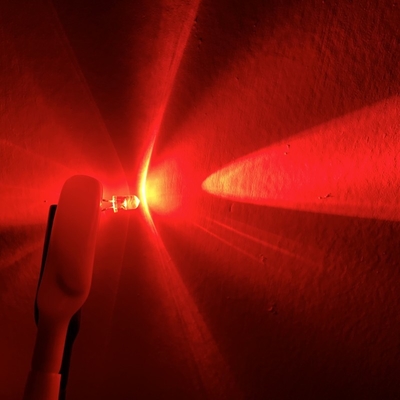 Traffic Red Color 620nm 45deg 12000mcd Gold Wire Round with Flange 5mm LED Cho ngoài trời