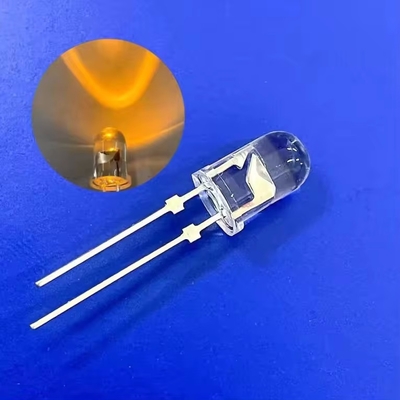 Throughhole 5mm 45deg 590nm Amber Color LED 13000mcd Với nút chặn đèn giao thông