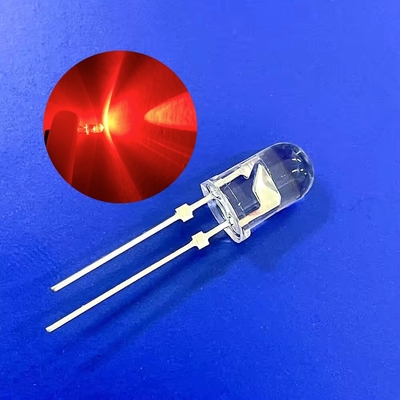 Ánh sáng cảnh báo giao thông LED Diode 5mm Đầu tròn 620nm 12000mcd chân ngắn với nút