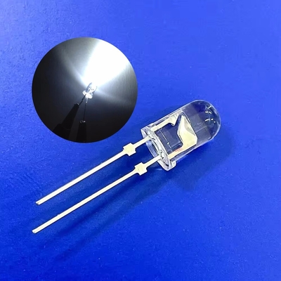 5mm 9000K Màu trắng 22000mcd Stopper Pin Round Clear Lens Gold Bond Wire Cho đèn giao thông