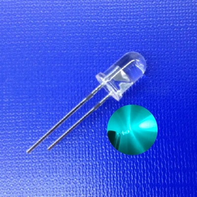 Đèn cảnh báo giao thông 5mm LED Diode 45deg 500nm Màu xanh lá cây 15000mcd hình tròn Hình dạng rõ ràng