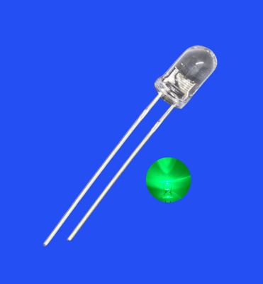 Đèn đèn nhấp nháy 5mm 3.0Hz 1/6 chu kỳ hoạt động Màu xanh 520nm 7000mcd Vòng Hình minh bạch Đèn nhấp nháy