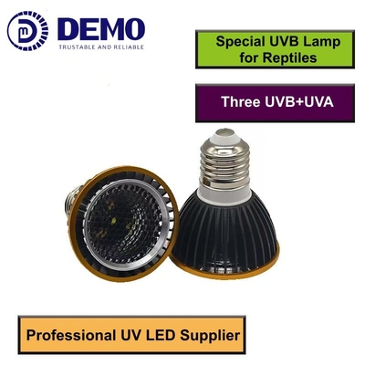 12V 3W UVB + UVA + Đèn LED UV trắng Đèn chiếu cho bò sát
